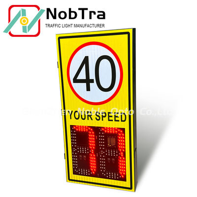 Solar 12V Or AC 220V Powder-coated Steel Good Visibility Traffic Speed Limit Display Two Digit Radar Speed Sign Traffic Detector